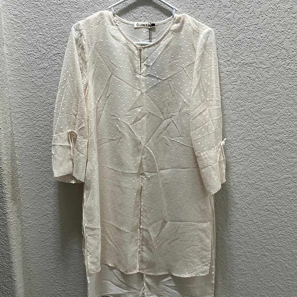 Cream Button-Up Blouse